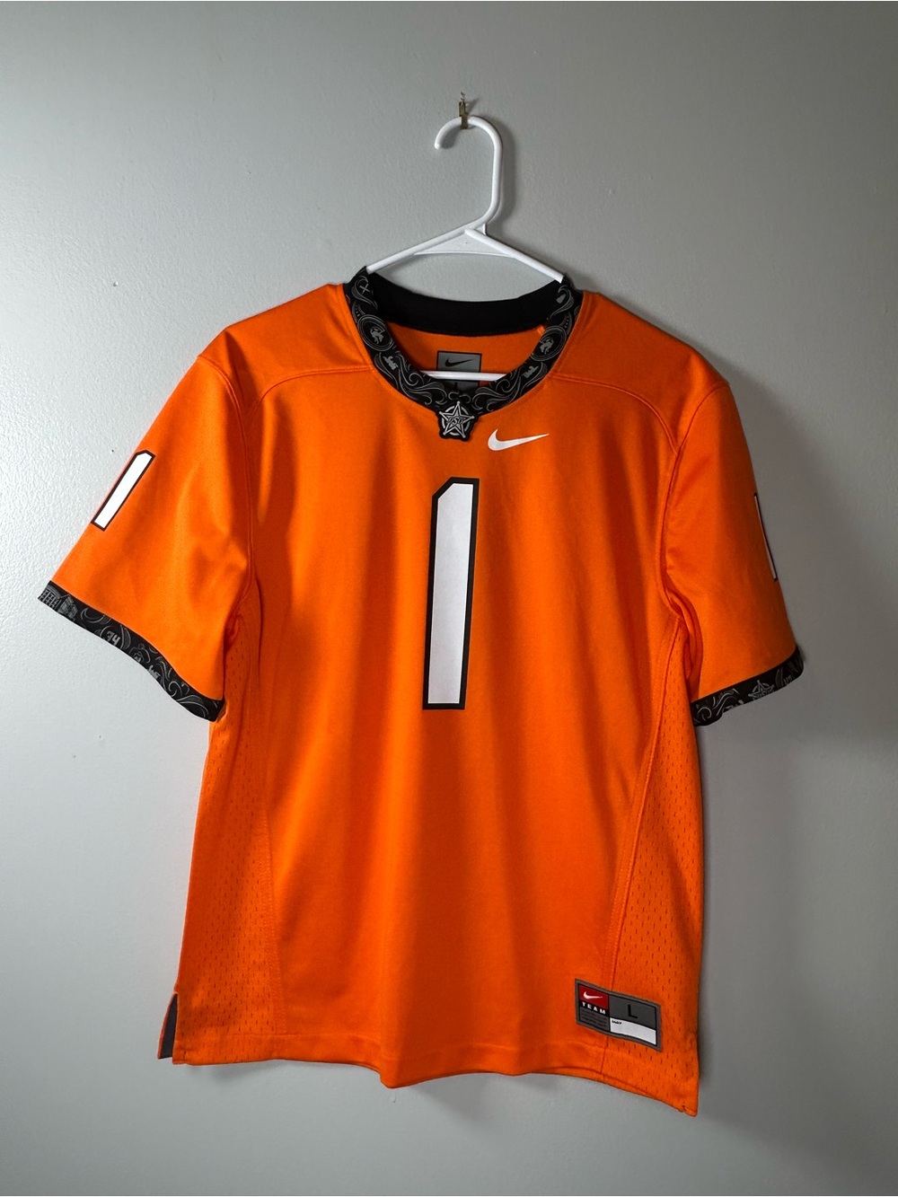 Nike Jersey Boys L Orange Oklahoma State Cowboys Football #1 NCAA EUC